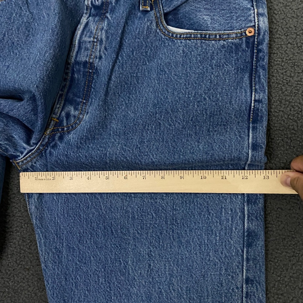 Vintage Y2K Levis 501 Jeans FITS 34x32 Blue Button Fly Classic Denim Red Tab - Picture 10 of 12